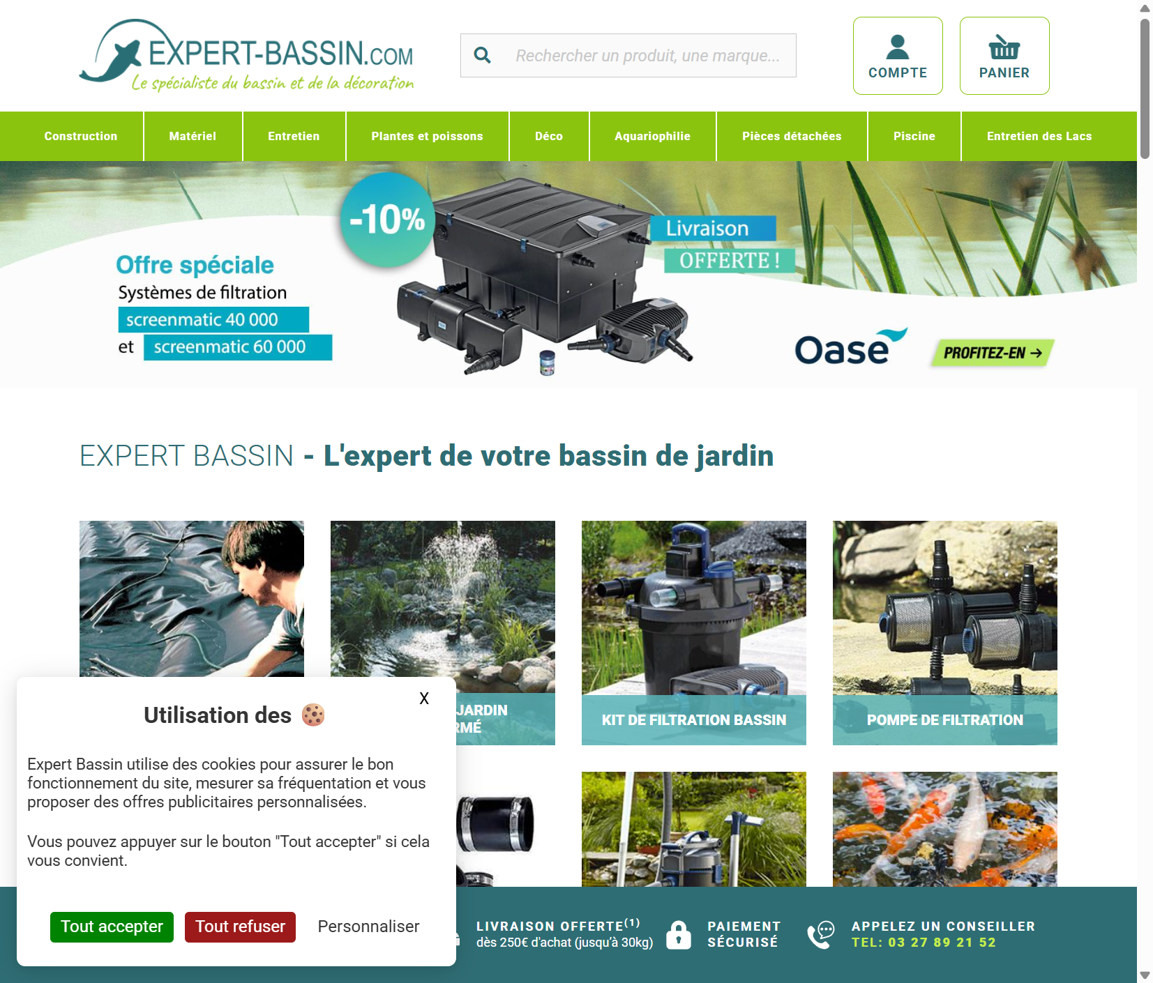 Expert-Bassin — site web réalisé par CJ Dev